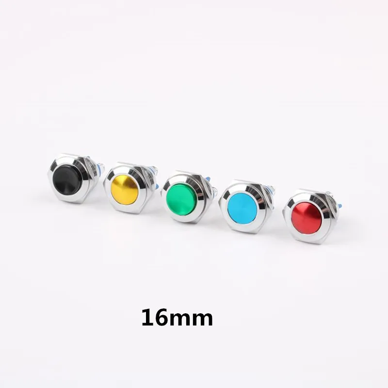 

16MM semi-oxidated push Domed/high/flat button momentary red black blue Gold Green Screw/pin terminal button