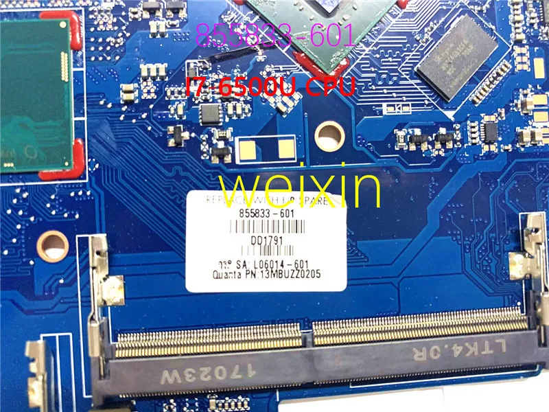 Материнская плата ноутбука 855833-601 855833-501 для HP PAVILION 14-AL DAG31AMB6D0 W/ I7-6500U и 940MX 2 Гб
