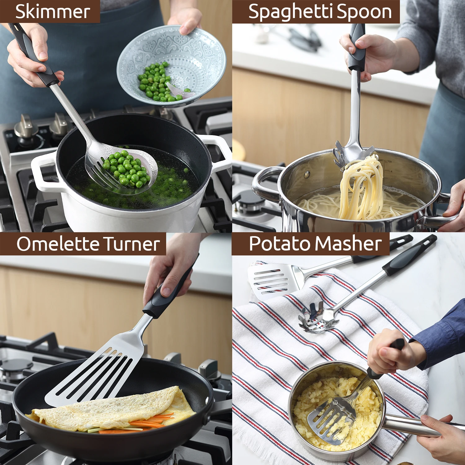 Seacreating балтийские серии Нержавеющая сталь посуда набор посуды Ladel лопатка для