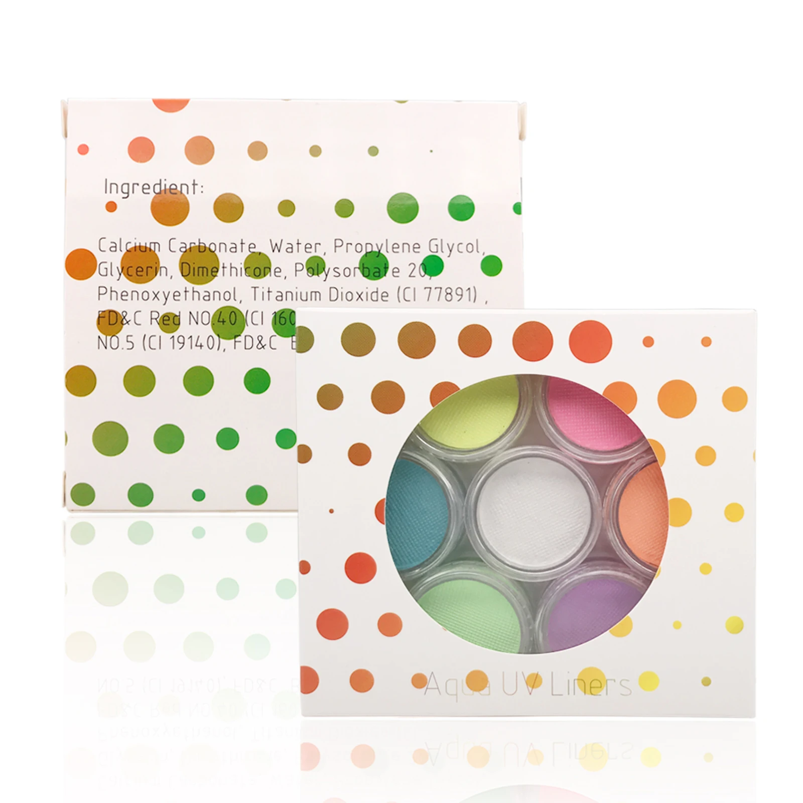 Неоновая подводка для глаз активируемая водой Радужный цвет Аква УФ светящаяся