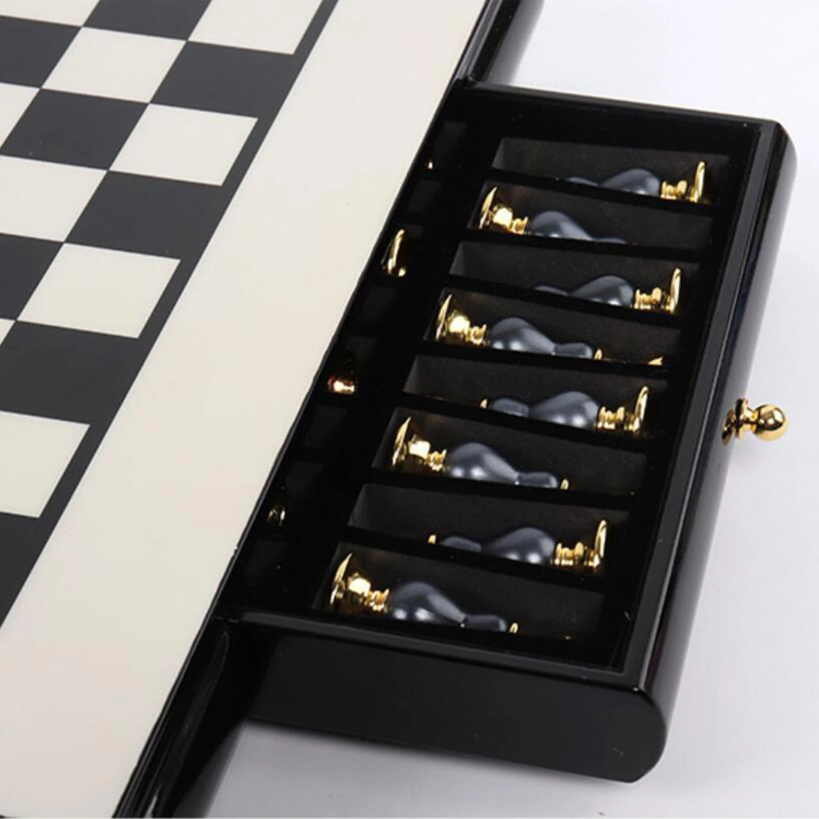 

Travel Chess Set 16Inch Chess Set Storage Board Backgammon Board Game for Kids and Adults Home Outdoor Toys