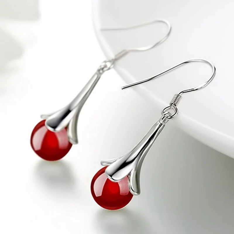 Модные лунные серьги в виде капель с опалом цветок лист драгоценные кисточки для