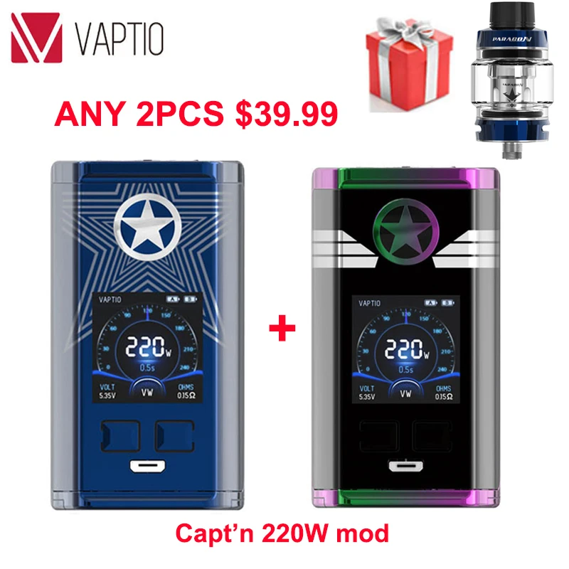240 Вт Vape mod Vaptio N1 Pro Box mod электронная сигарета, вейпинг подходит Двойной 18650 Батарея для 510 Распылитель на резьбе для электронной сигареты