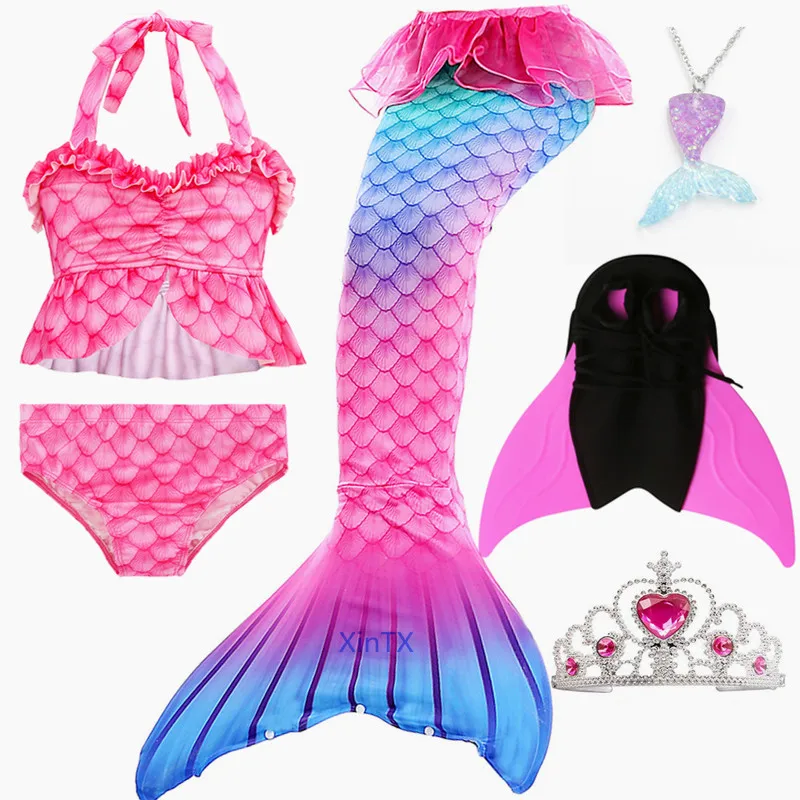 Новинка! Женский купальный костюм с хвостом русалки моноластами для детей летнее
