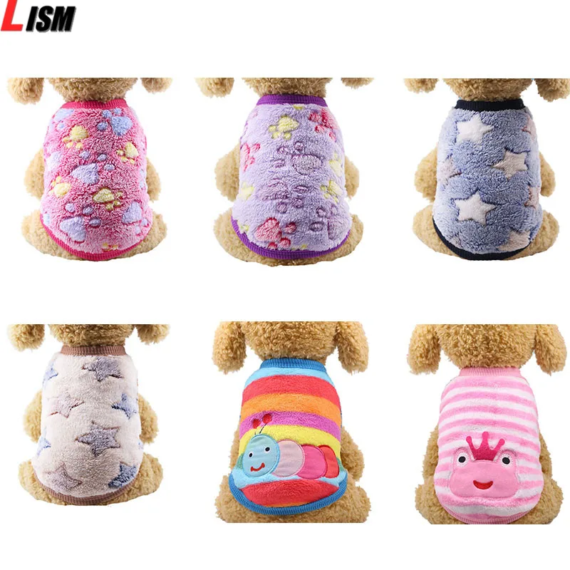 Осенне зимние куртки для кошек с мультяшным питомцем теплые флисовые костюмы