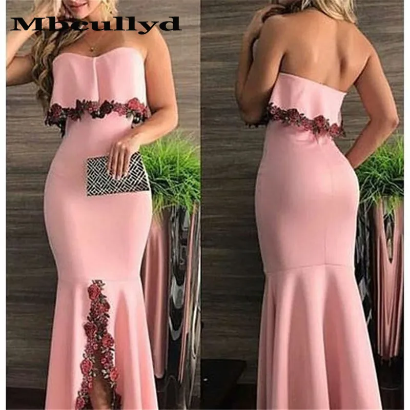 Mbcullyd розовые платья на выпускной с вырезом Сердечко кружевными цветами длинное
