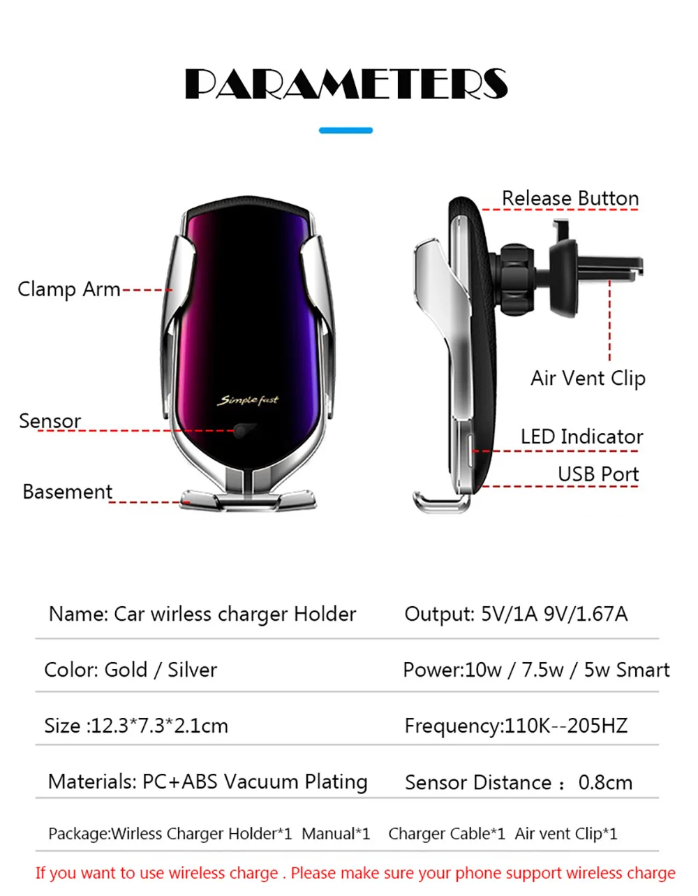NORTHFIRE автомобильное Qi Беспроводное зарядное устройство для iPhone 11/11 Pro Max X/XS Max XR Автомобильный держатель для телефона быстрая Беспроводная зарядка крепление на вентиляционное отверстие