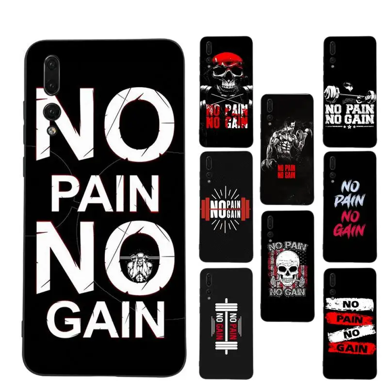 

No Pain No Gain Phone Case Soft Silicone Case For Huawei P 30lite p30 20pro p40lite P30 Capa