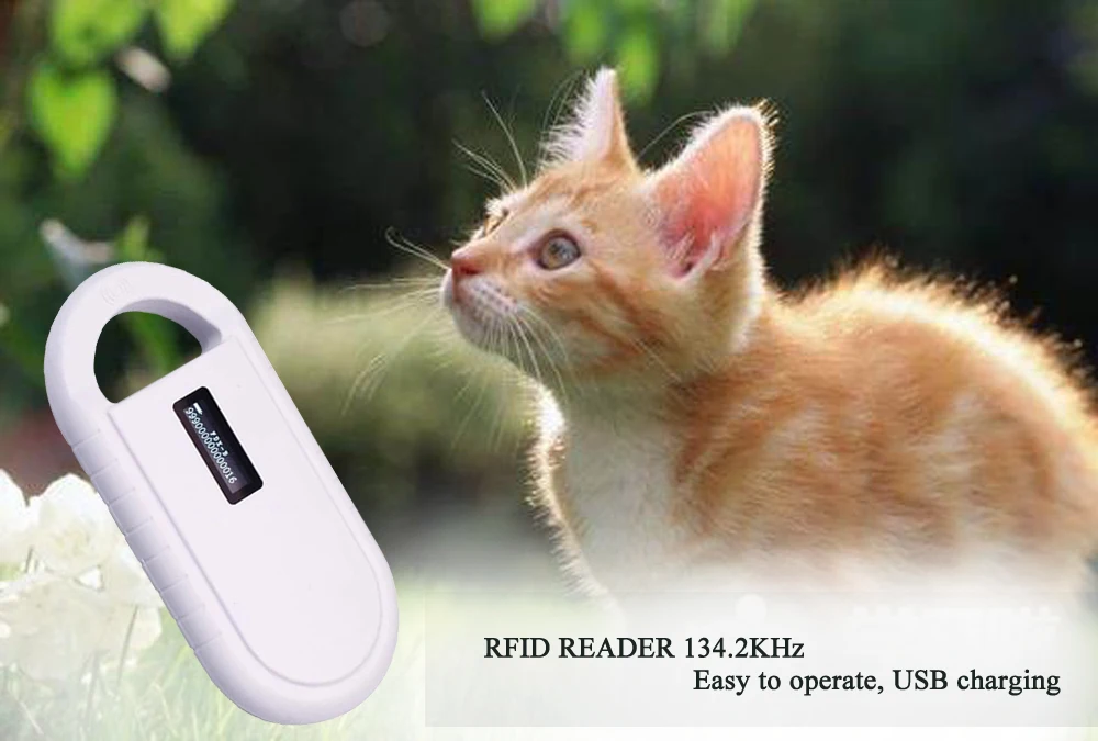 Портативный OLED дисплей RFID ISO11784/11785 134,2 кГц FDX-B микрочип считыватель сканер для собак или кошек