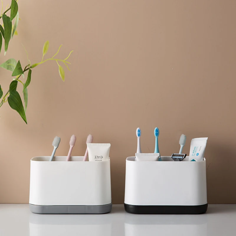 

Toothbrush Storage Holder Electric Toothbrush Caddy Stand 6 Slots for Toothbrush Toothpaste Bathroom Organizer Wall Detachable