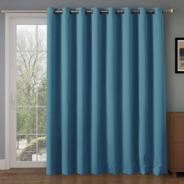 RHF Blackout Thermal Insulated Curtain - Antique Bronze Grommet Top for Bedroom/Living Room(Turquoise-100by108In)