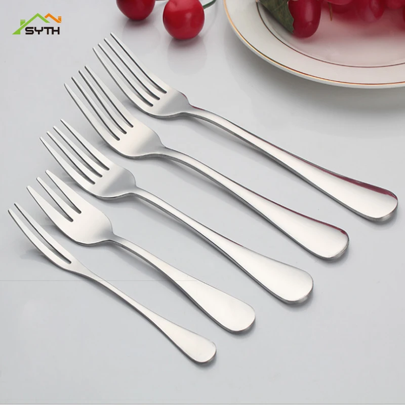 410 нержавеющая сталь фрукты десерт торт вилка Западный стейк столовые приборы