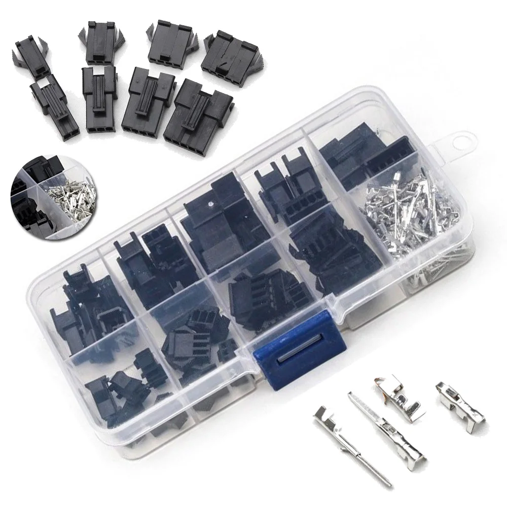 

2/3/4/5Pin Connectors Wire Plug Electrical Male/Female Black Terminal 200pcs