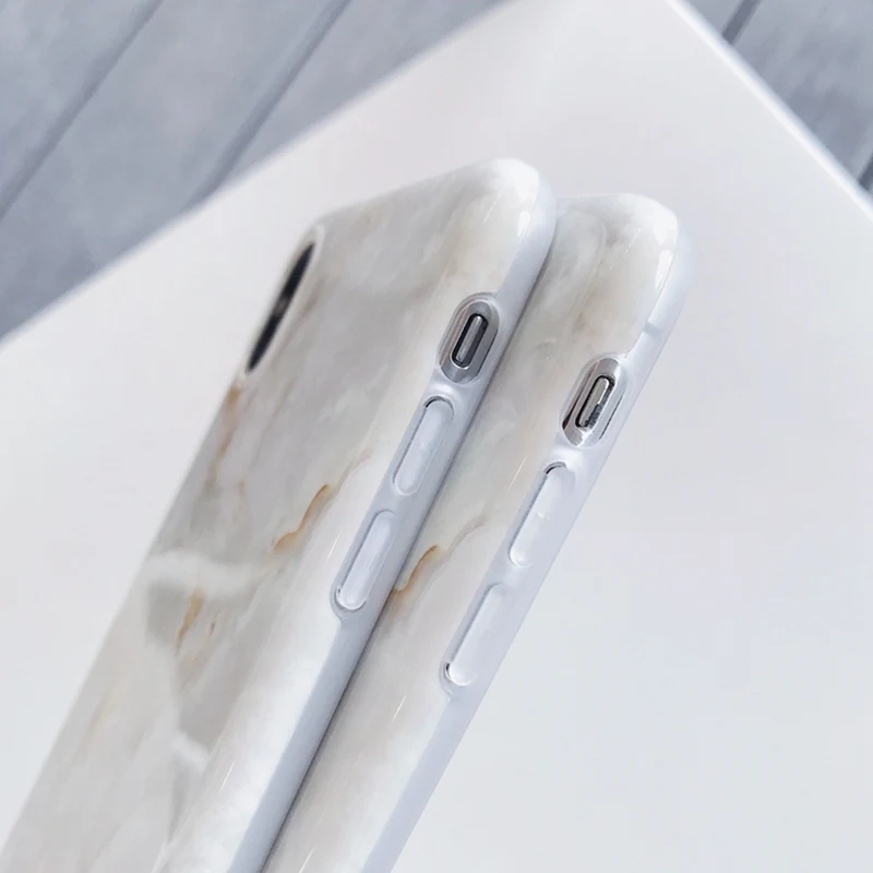Nordic Style Beige Marble Silicone Soft Shell All-inclusive Phone Case for iphone XS Max XR X 6 6S 7 8Plus Cover |