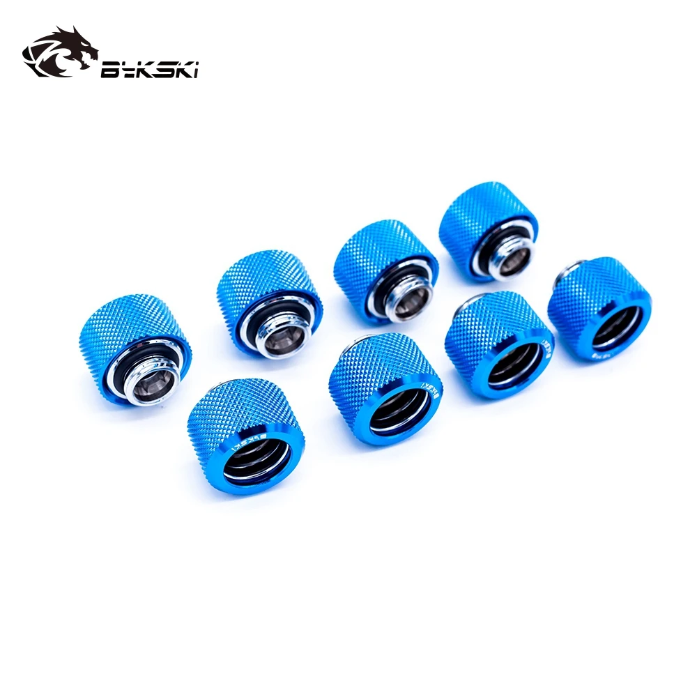 8 шт./лот фитинг для жесткой трубки OD12mm/OD14mm/OD16mm ручной Компрессионный фитинг G1/4' 4 слоя уплотнительное кольцо использовать для PMMA/PETG жесткости трубки - Цвет лезвия: blue