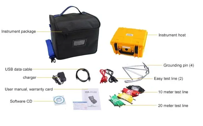 Тестер сопротивления почвы ETCR3100C цифровой измеритель сопротивления|Детали и