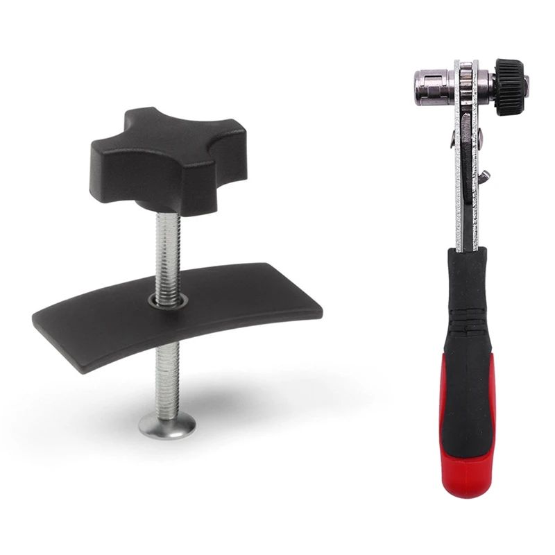 

AU05 -Mini Rapid Ratchet Wrench 1/4 Inch Screwdriver Rod Quick Socket Wrench Tools Red with Disc Brake Pad Spreader