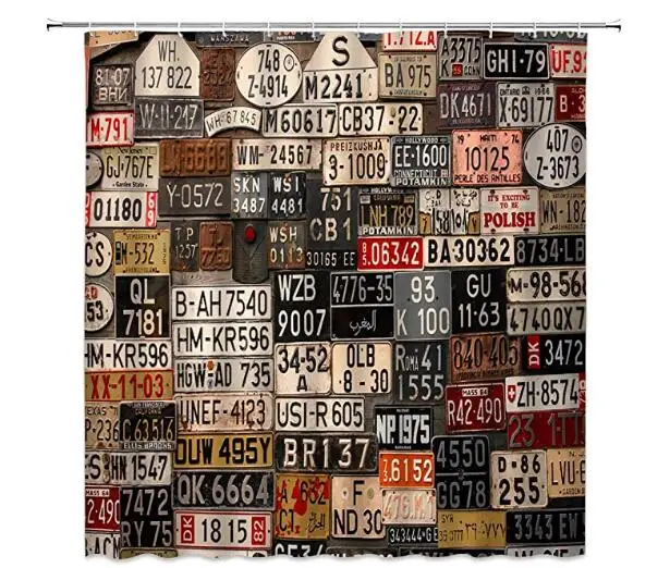 Ретро американский грузовик автомобиль постер занавески для душа