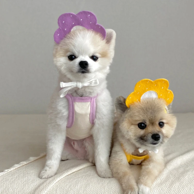 

Ошейник-бандана для собак, кошек, Kawaii нагрудники для домашних животных, шарф-ошейник в форме цветка, аксессуары для щенков, Хаски, трикотажны...