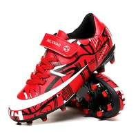 2020 new kids soccer shoes red low top comfortable spike kids shoes graffiti printed chaussure football enfant zapatos de futbol