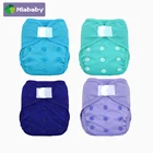 Miababy(4 шт.лот) моющиеся тканевые подгузники для новорожденных, многоразовые детские подгузники, накидки, костюмы, подгузники для новорожденных, опт