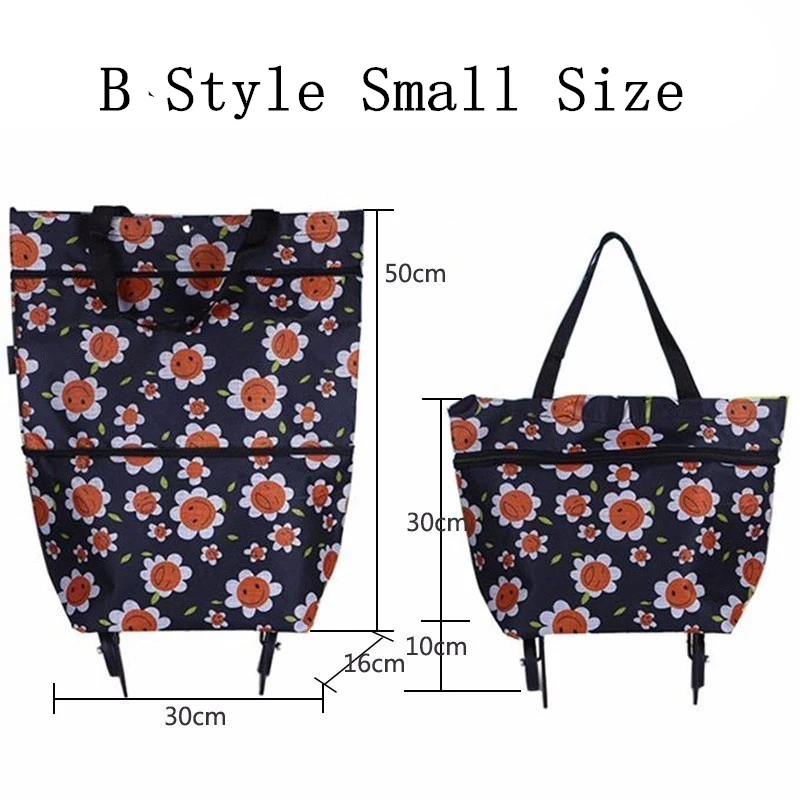

Folding Shopping Cart Trolley Bag With Wheels Foldable Shopping Bags Grocery Bags Food Organizer Vegetables Bag Grocery Cart