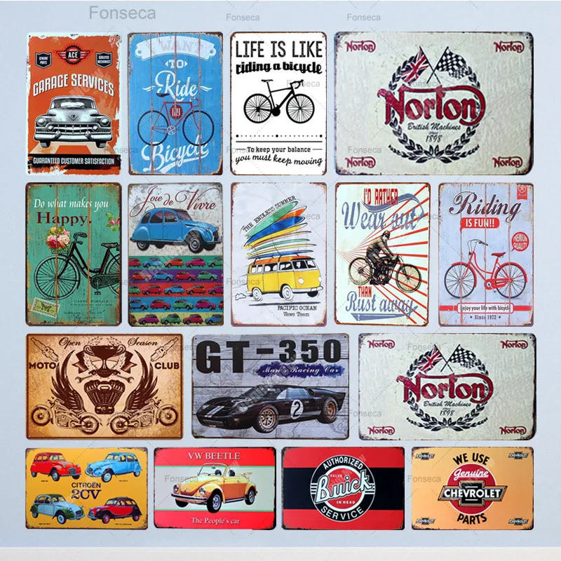 RIDE BICYCLE Retro Metal Tin Signs BAR Pub Home Decor Wall Posters Decoration Beer Plates Life Is Like Riding Plaque N099 | Дом и сад