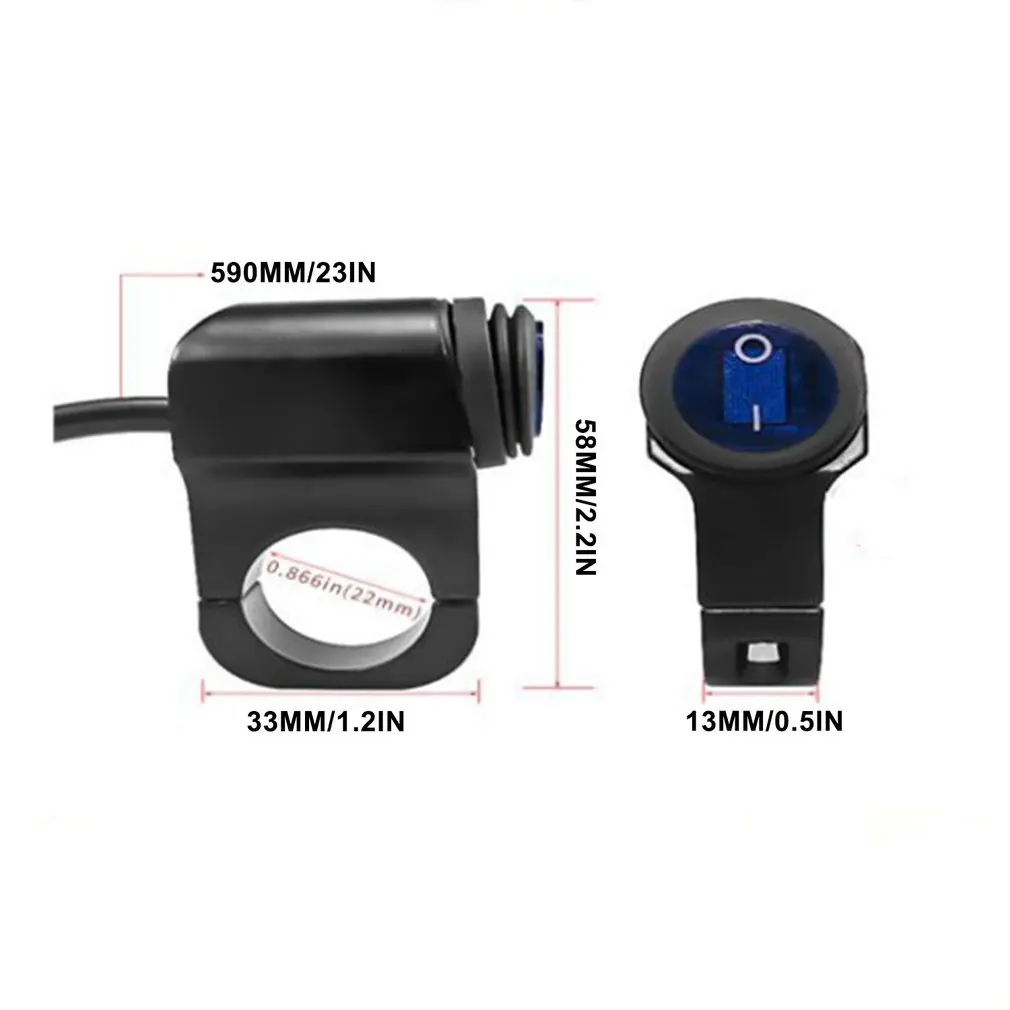

Motorcycle Aluminum Alloy Switch Parts LED Waterproof Retro Headlights Fog Light Cruise Light Switch