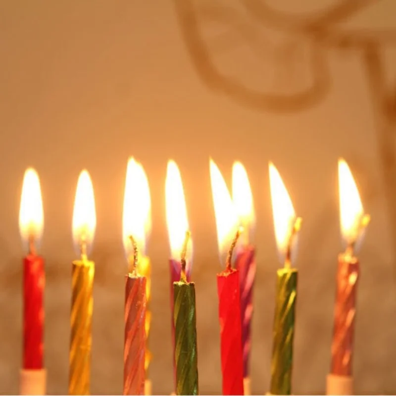 10 шт./компл. цветные свечи для дня рождения с подставкой торта товары вечерние