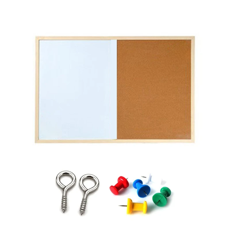 

Message Cork Board Wood Frame Whiteboard Drawing Combination Magnetic Boards Dropshipping