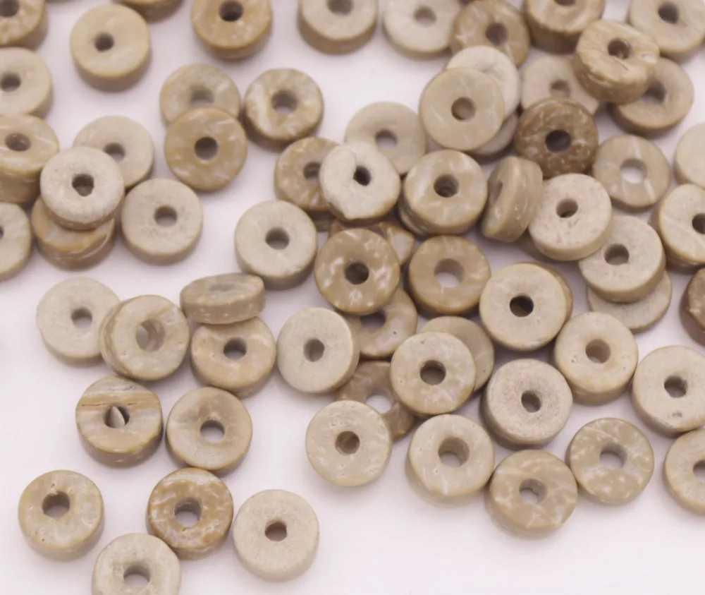 100 шт./25 г 8-9 мм Натуральная плоская трубка Кокосовая раковина широкие бусины
