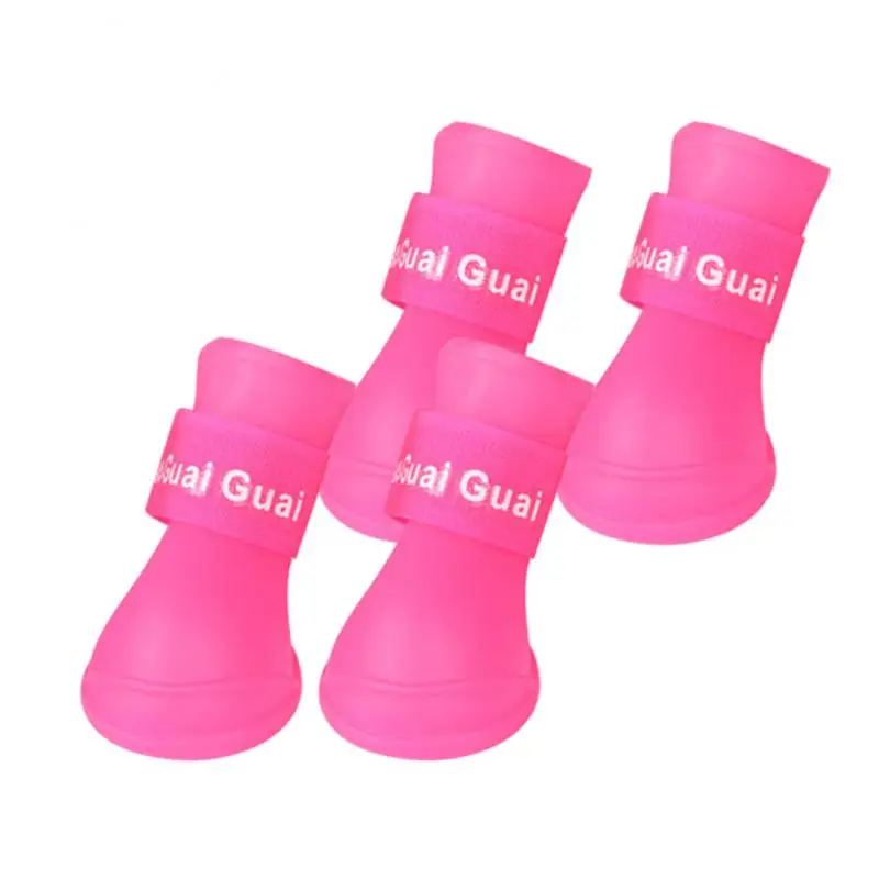 

4PCS/Set Pet Dog Rain Shoes for Dogs Booties Rubber Portable Anti Slip Waterproof Pet Dog Cat Rain Shoes Pet Products
