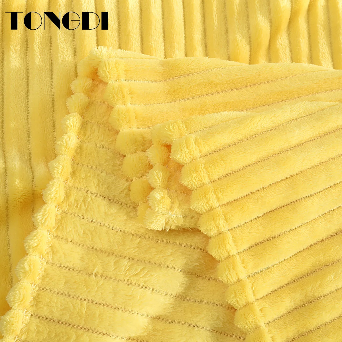 Модное однотонное вертикальное мягкое теплое легкое Флисовое одеяло TONGDI на