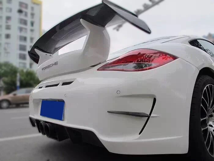 Для Porsche 987 Cayman Pior дизайнерский стиль стекловолокно заднее крыло с основанием FRP стекловолокно багажник набор спойлеров разветвитель стенд часть