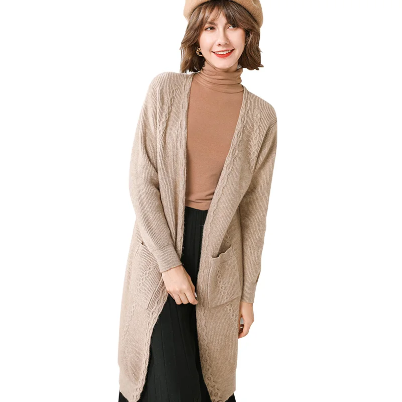 Long Cardigan Solid Sweater Women 2019 Autumn Winter Female Coat Plus Size Casual Twist Knitted Sweaters Streetwear Gray |