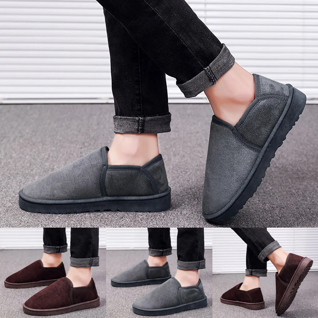 

Men's comfortable home round head plus velvet velvet fashion casual warm and comfortable cotton shoes new listing