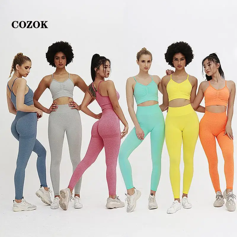 

New Women's Hip-lifting Yoga Pants Sports Yoga Workout Clothes Breathable and Quick-drying Beauty Back Shockproof Bra Set