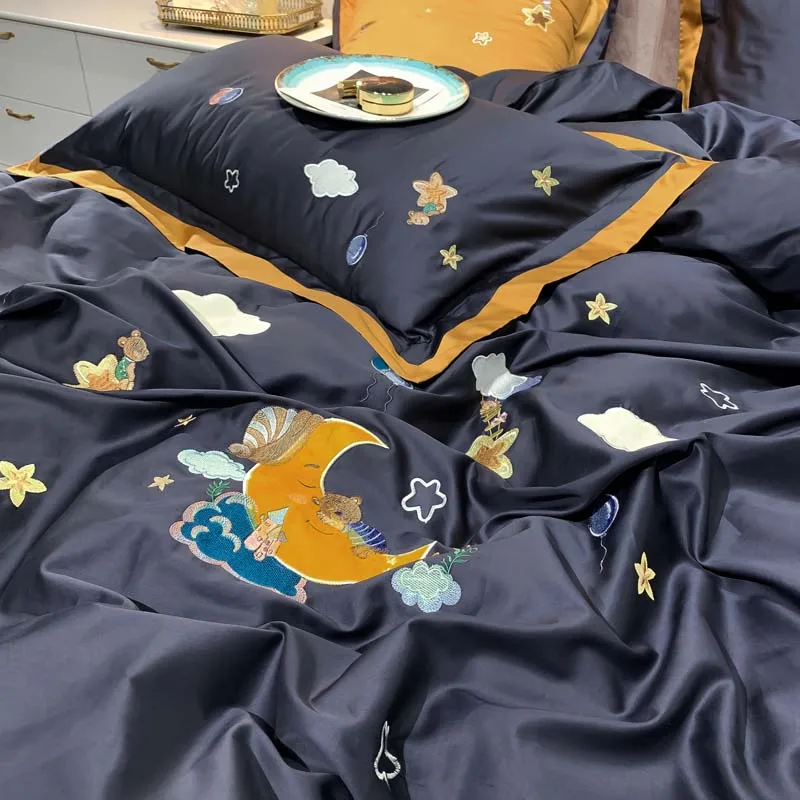 Queen King size 4/7 Pcs Pink Blue Vintage Ruffles Duvet Cover Girls Women Soft Egyptian Cotton Bedding set Fitted Bed sheet | Дом и сад