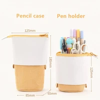 pen holder organizer pencil case cute adjustable corduroy pencil bag pu zipper kawaii stationery tool storage school supplies