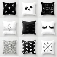 simple nordic style black white geometry pillow case polyester home decor fabric sofa pillowcase comfortable car cushion cover