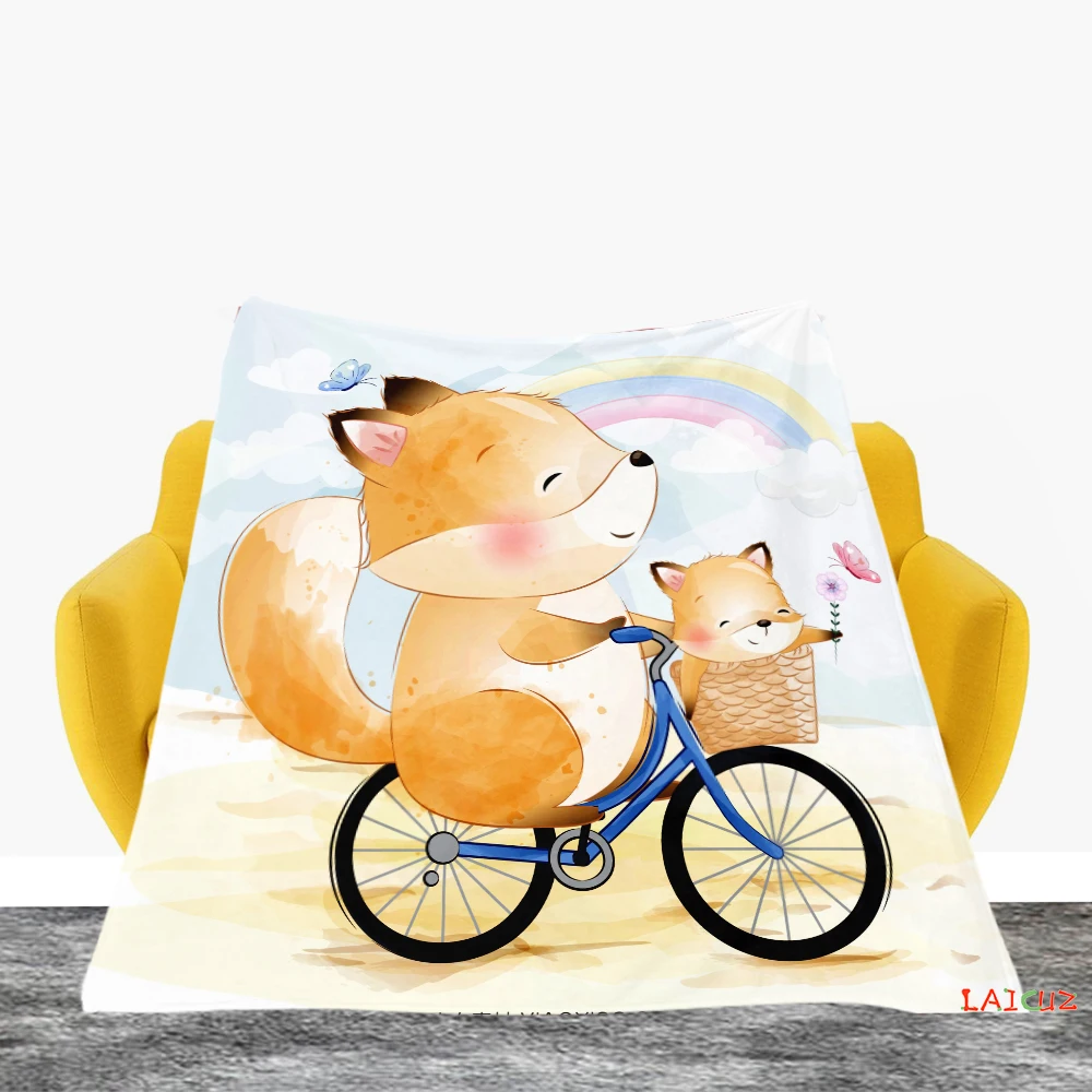 Фланелевое Одеяло в виде мультяшных животных милое мягкое Флисовое одеяло для