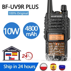 Рация Baofeng UV-9R Plus, 10 Вт, водонепроницаемая, IP68, Двухдиапазонная, 136-174400-520 МГц, любительская радиостанция BF-UV9R, диапазон 10 км, UV 9R Plus