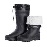 high tube mens plus cotton rain boots non slip wear resistant water shoes non removable padded warm rain velvet boots 40 45