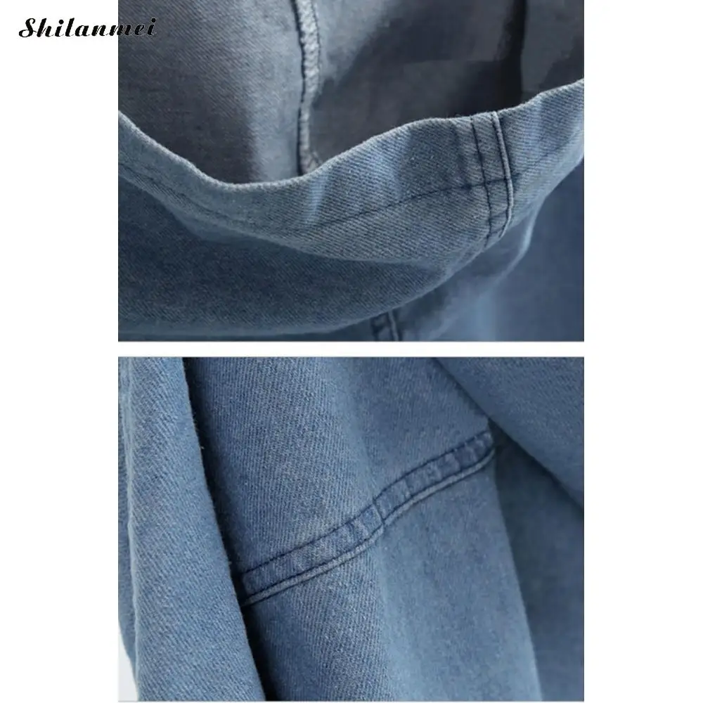 

Women Long Denim Jacket 2019 Autumn Long Sleeve Hooded Jean Jacket Women Plus Size Female Denim Coat 3xl Fashion Blue Outwear