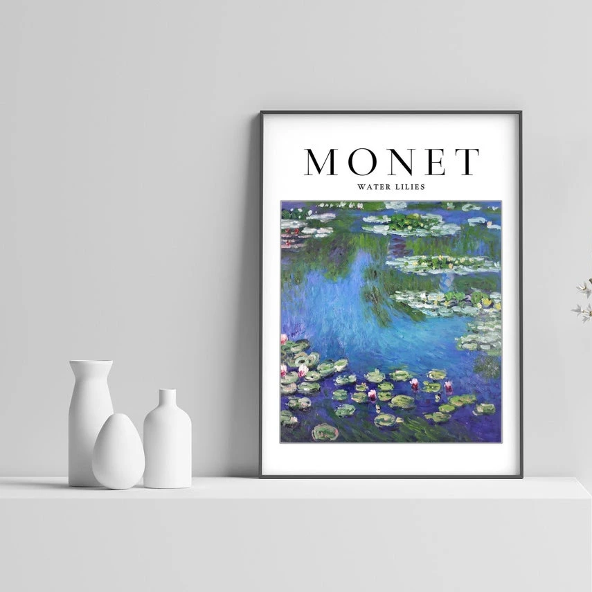 

HD Prints Water Lilies Canvas Painting Wall Art Monet Poster Home Decor For Living Room Flower River Scenery Pictures Framed