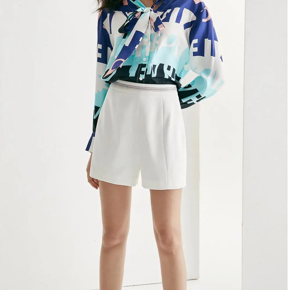 

POKWAI women's casual shorts Korean style fashion elastic short pants