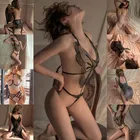 Разные сексуальные трусики, сексуальное нижнее белье с вырезами, комбинированная одежда, Женский комплект с бюстгальтером, кружевной прозрачный сексуальный комбинированный бюстгальтер с глубоким V-образным вырезом