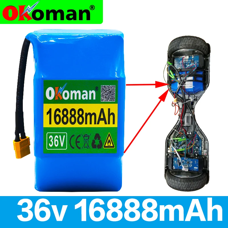 Оригинальный литий-ионный перезаряжаемый аккумулятор 10S2P 36 В 16888 мАч 16 Ач