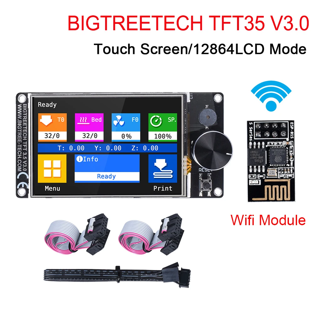 BIGTREETECH TFT35 V3.0 Touch Screen/12864LCD Wifi Module 3D Printer Parts For SKR V1.4 SKR 2 VS MKS TFT35 Ender 3 CR10