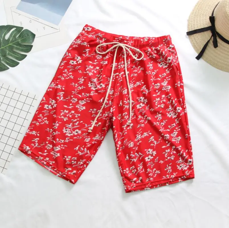 Красные красочные купальники для пар комплект бикини шорты пляжные Плавки